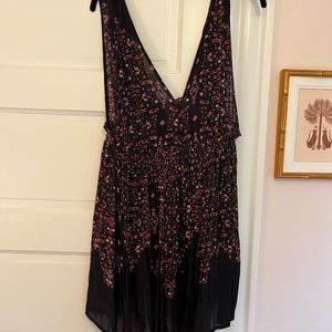 Free People One Red Floral Mini Dress